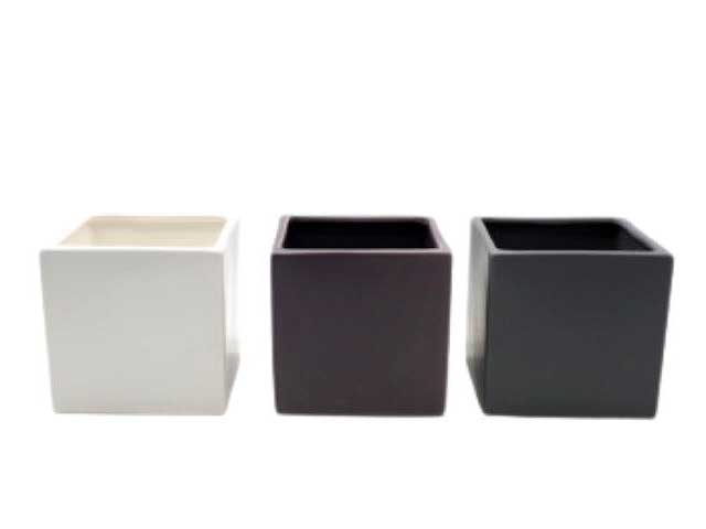 Cache pot in ceramica quadrato 8cm