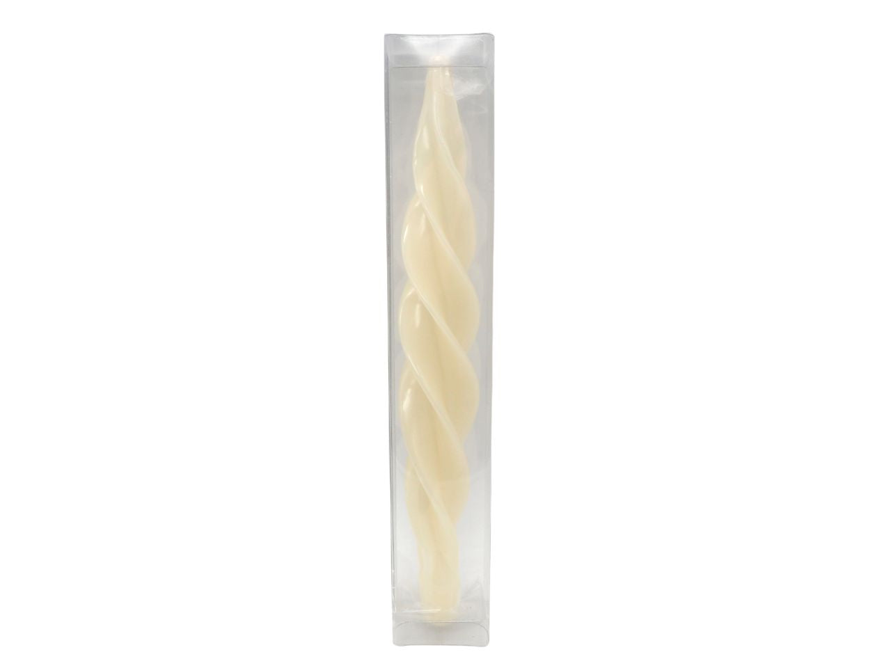 Candela torciglione natalizia beige laccata h.31cm