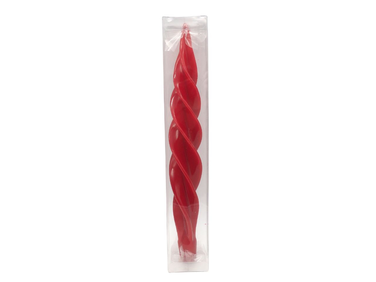 Candela torciglione natalizia rossa laccata h.31cm