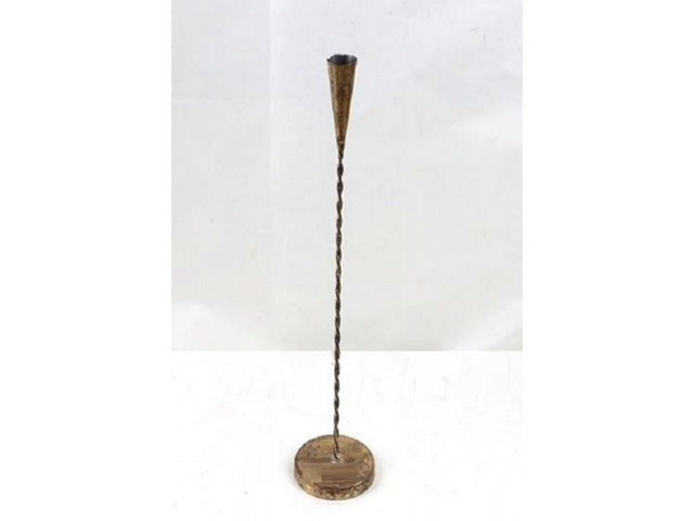 Portacandela metesta di 39,5x9x9cm oro brunito