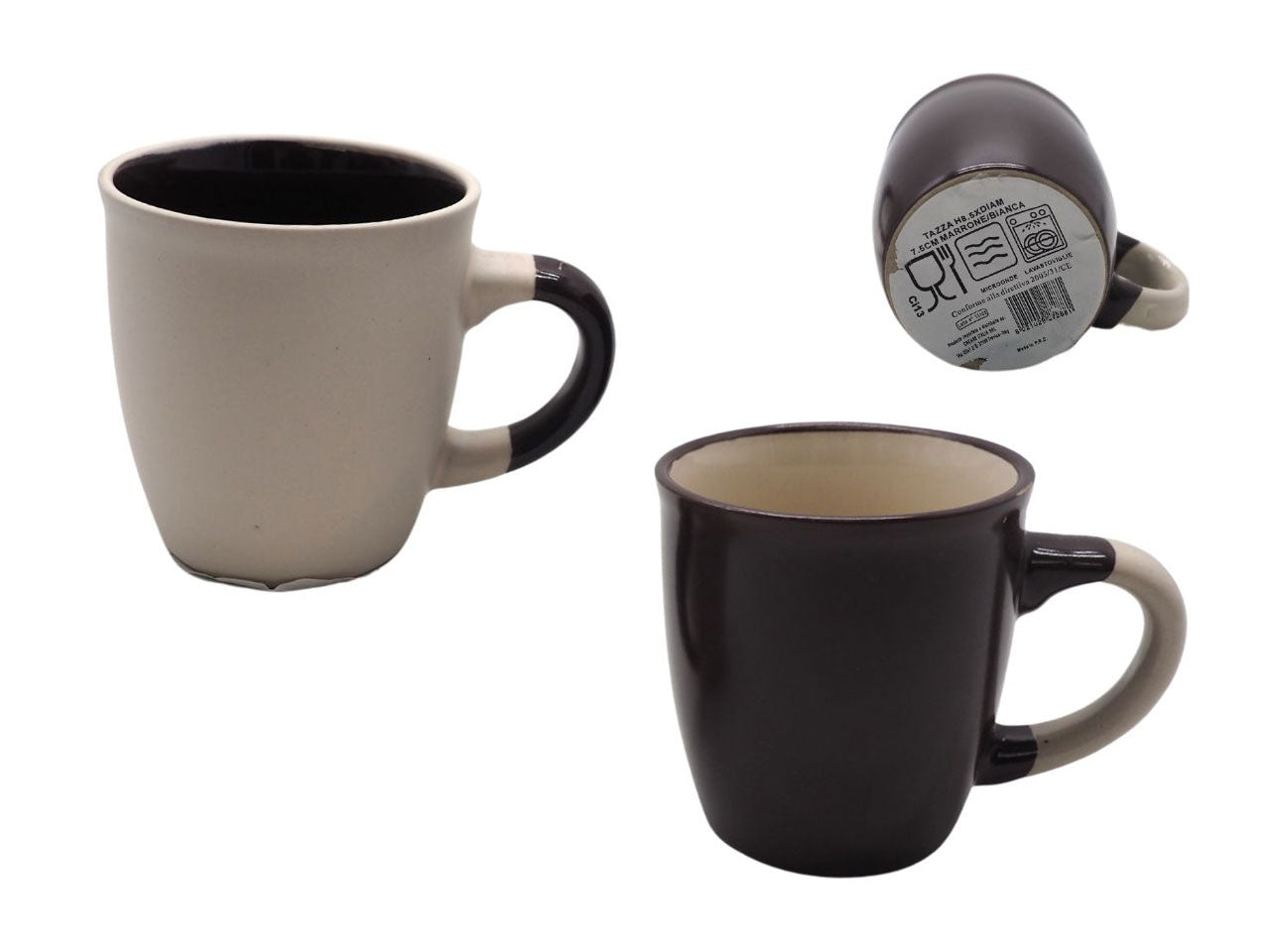 Tazza marrone o bianca h.8.5xd.7.5cm