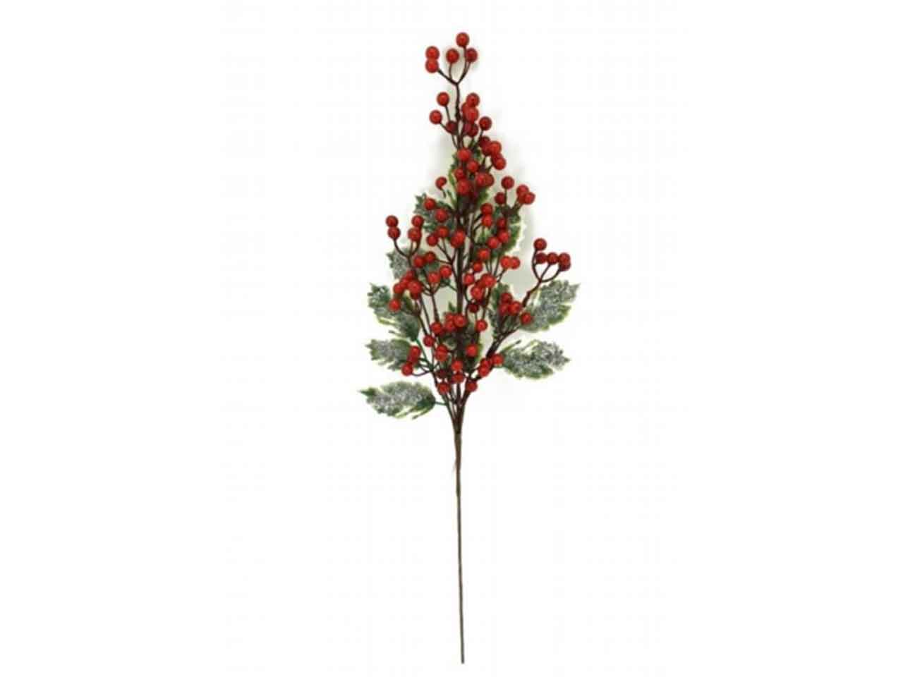 Pick c/foglie+bacche rosse h63x17xd4cm