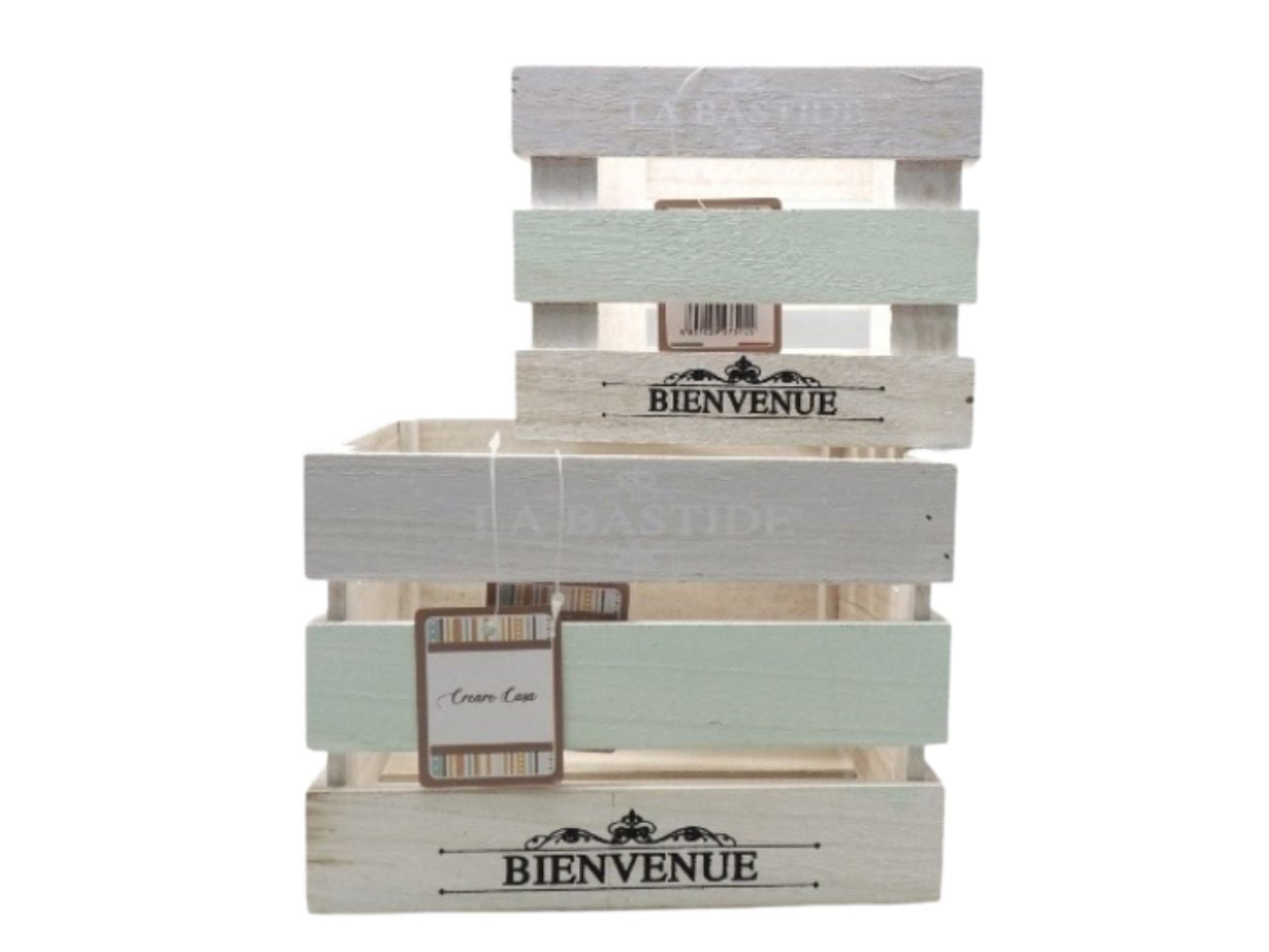 Cassette legno 2pezzi quadrata h.18x25x25+h16x20x20cm
