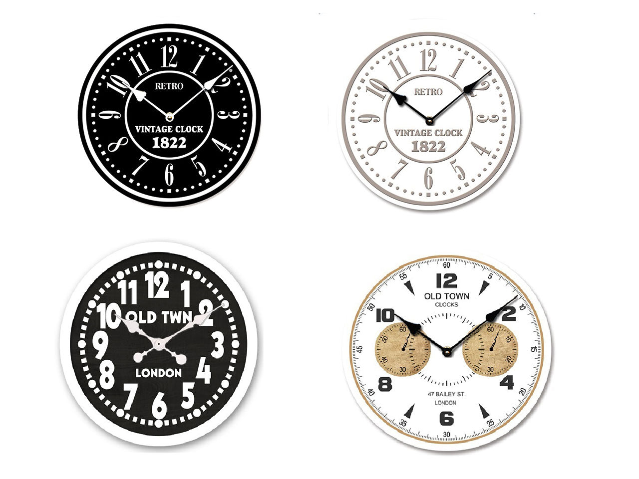 Orologio in tela d.33cm con 4 disegni assortiti