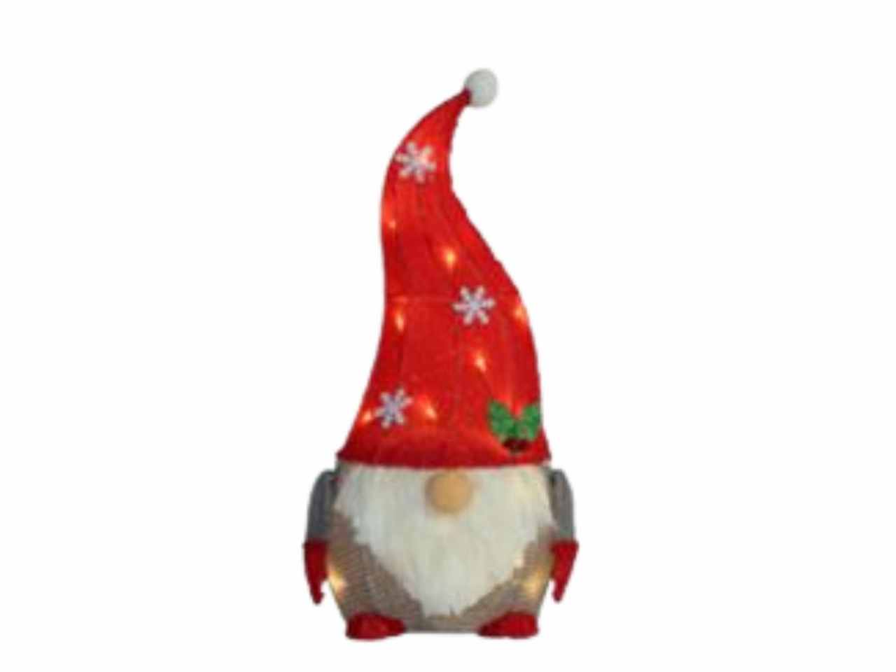 Gnomo 46cmin tinsel c/25 luci led calde