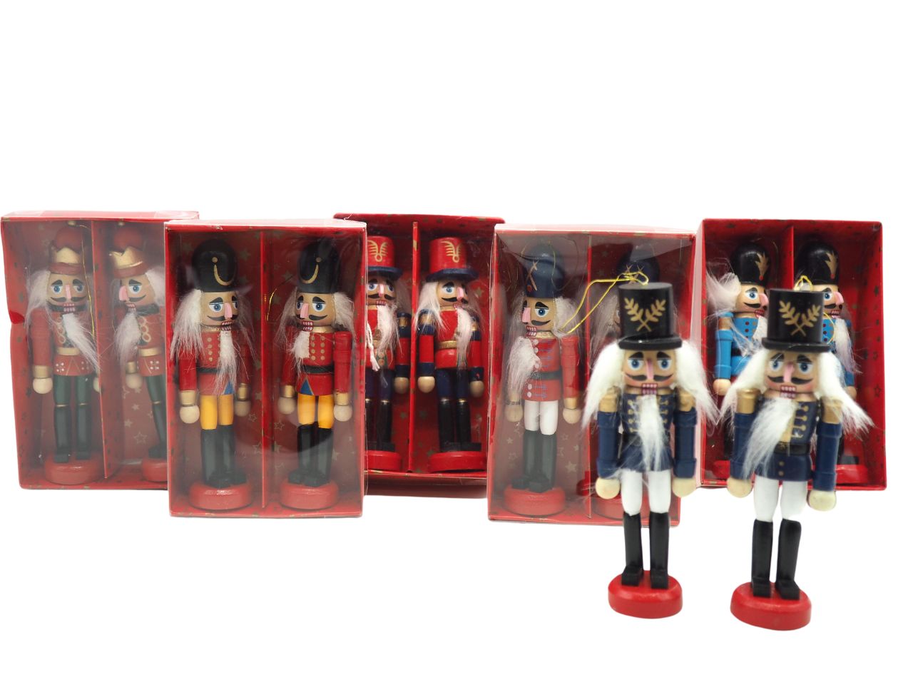 Soldatini schiaccianoci misura h.12cm - la confezione comprende 2 schiaccianoci modelli assortiti
