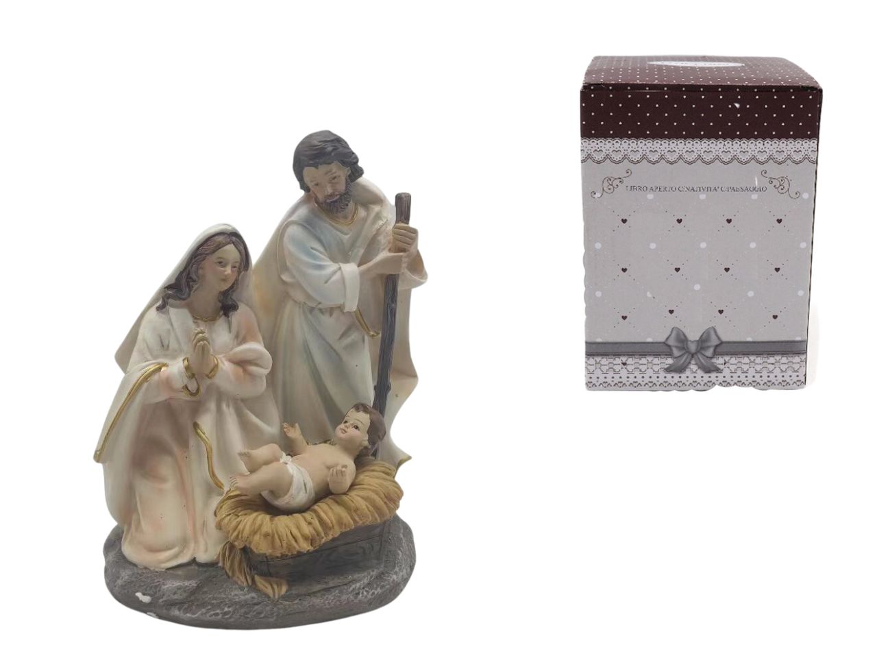 Nativita' con gesu' staccato misura h.20x14x9cm
