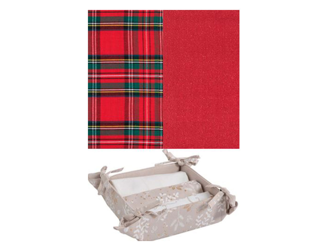 Set da 3 strofinacci+portatutto tartan e lurex  - disponibile in diversi assortimenti