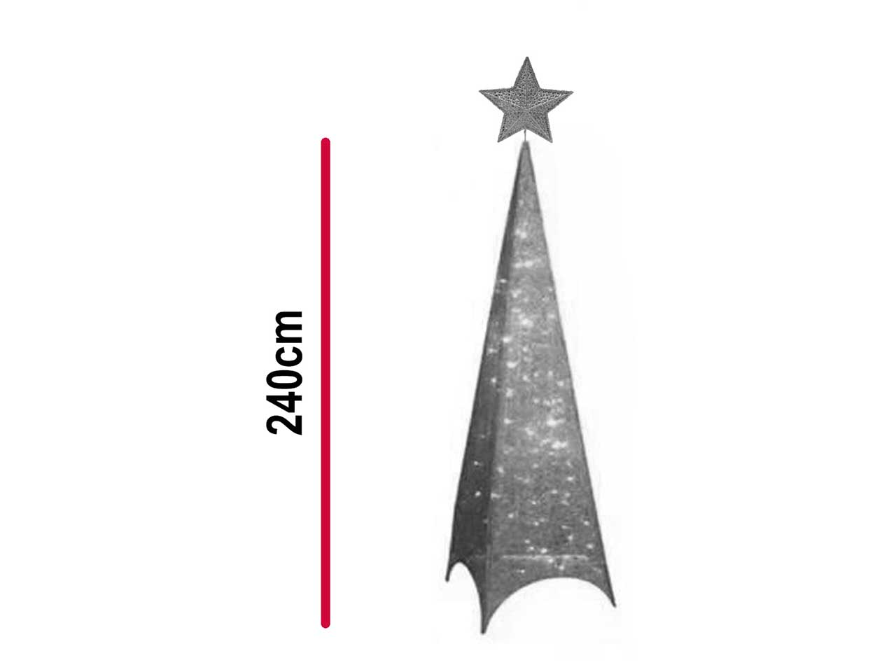 Albero natalizio in metallo argentato con 120 led per interni h.240 cm - Creare Home