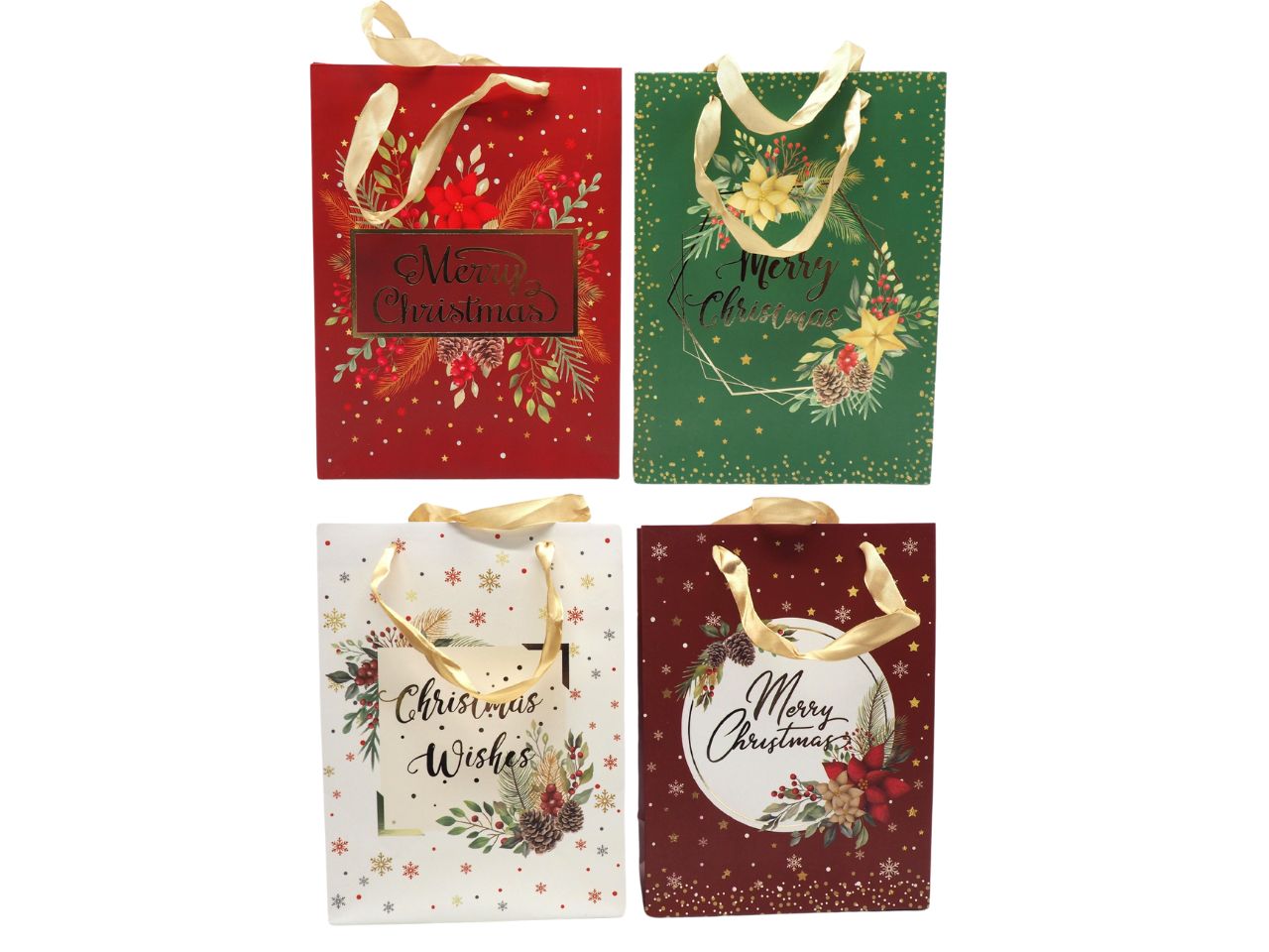 Shopper natalizia in carta h.32x26x10cm -disponibile in 4 assortimemti