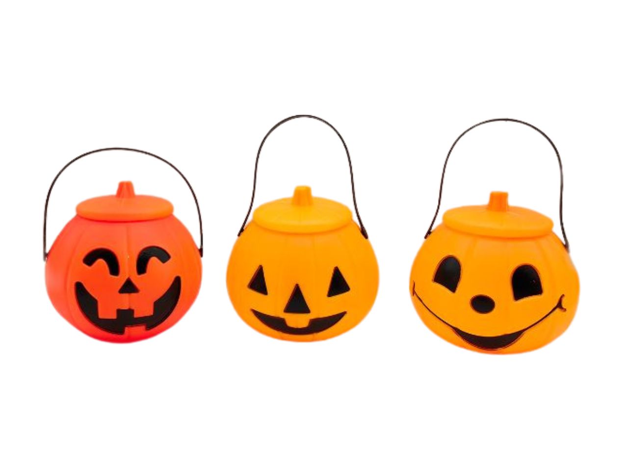 Secchiello zucca plastica con manico diam.18cm - disponibile in 3 assportimenti