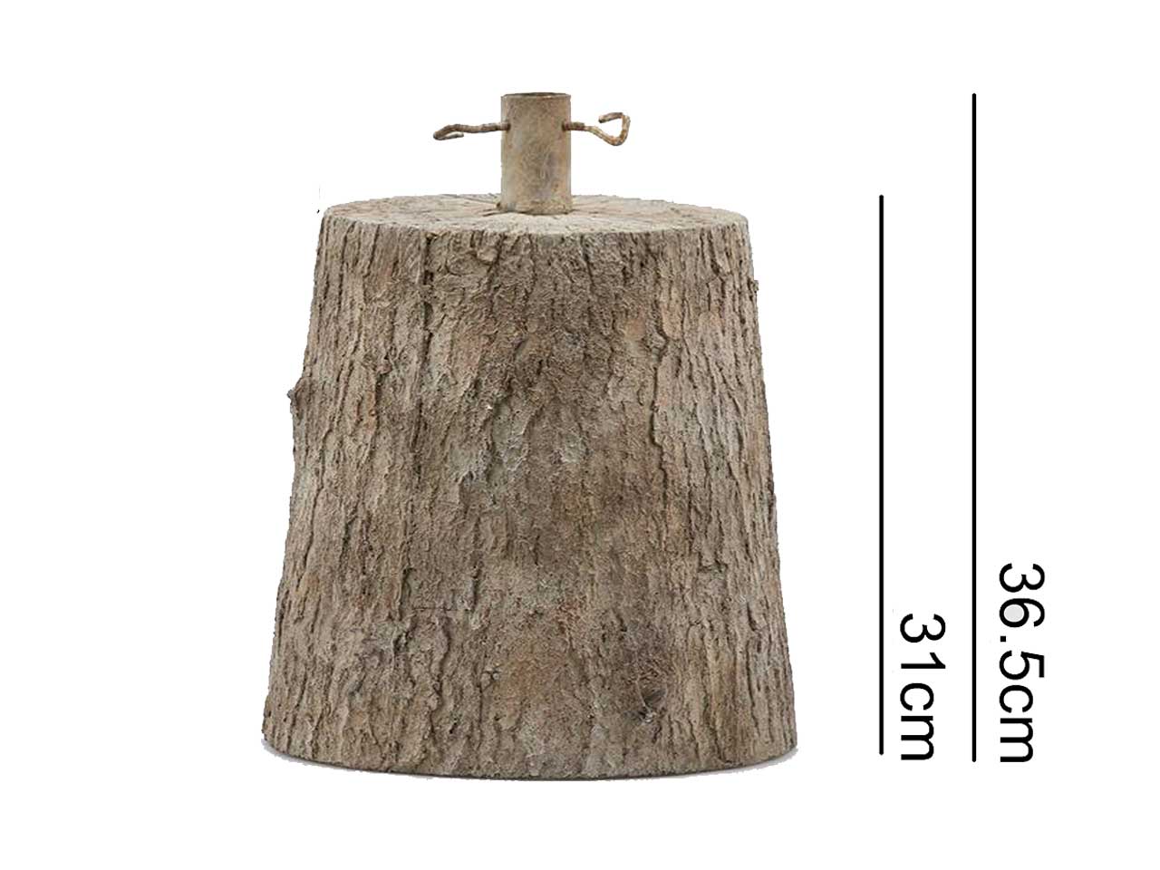 Base albero in metallo effetto legno h30x34x26cm