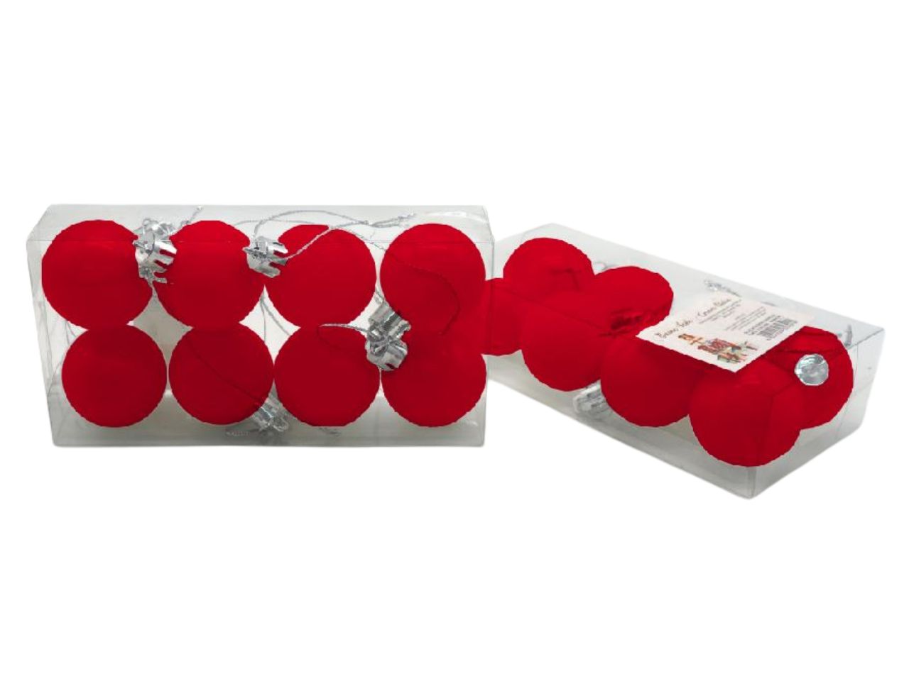 Palle di natale d.4cm lucide e opache rosse 8pz