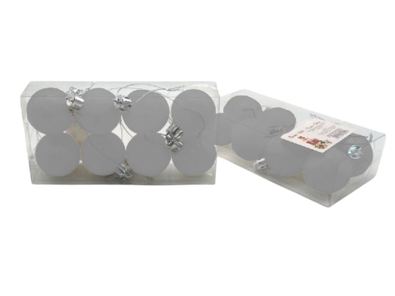 Palle di natale d.4cm lucide/opache argento 8pz