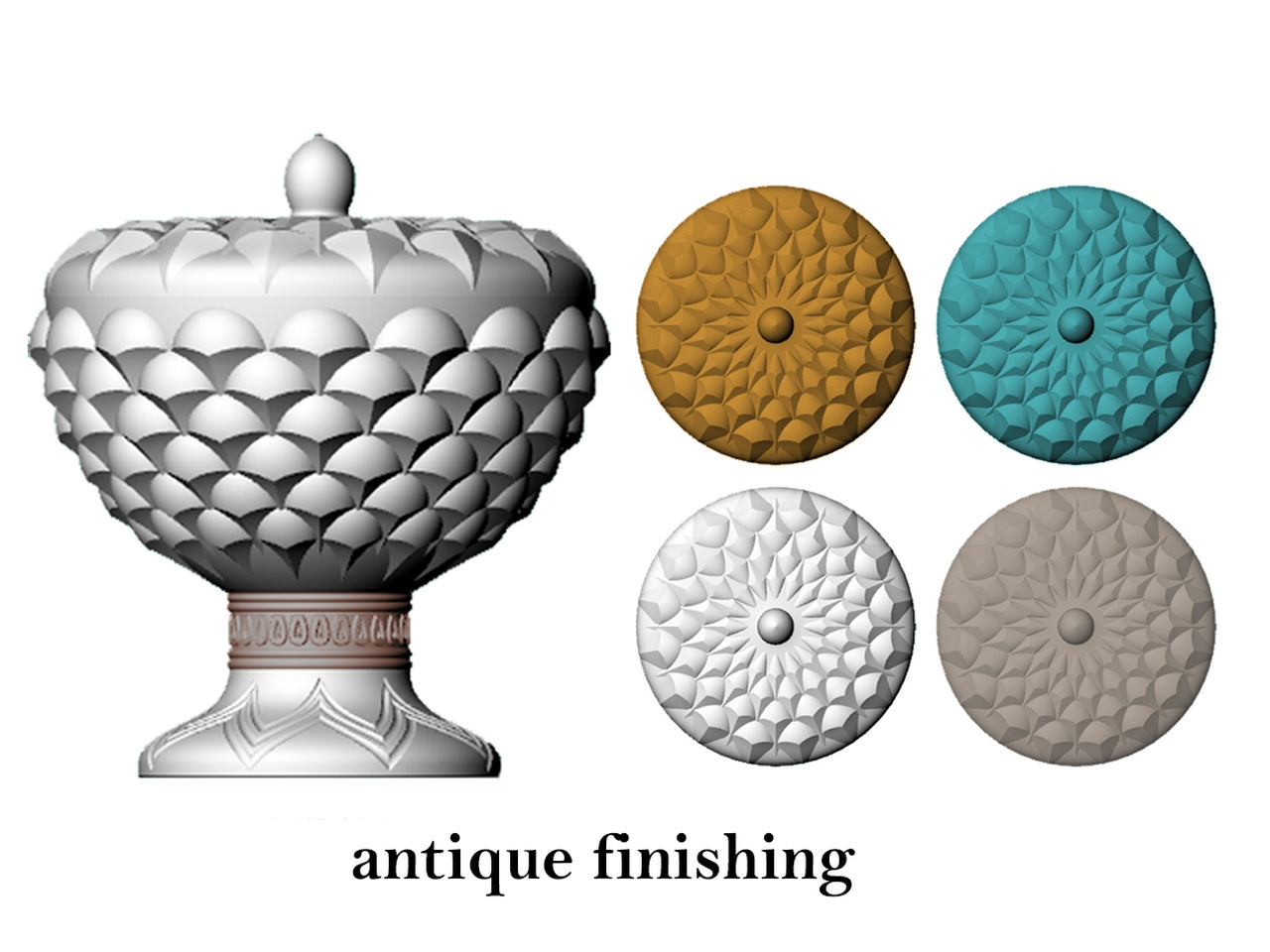 Scatola pigna anticata 21x20x20cm colori assortiti