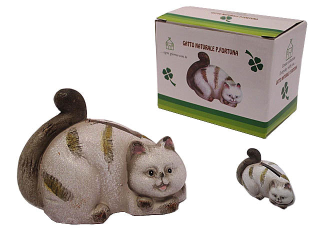 Gatto naturale picc. h. 6x8,5x11cm.