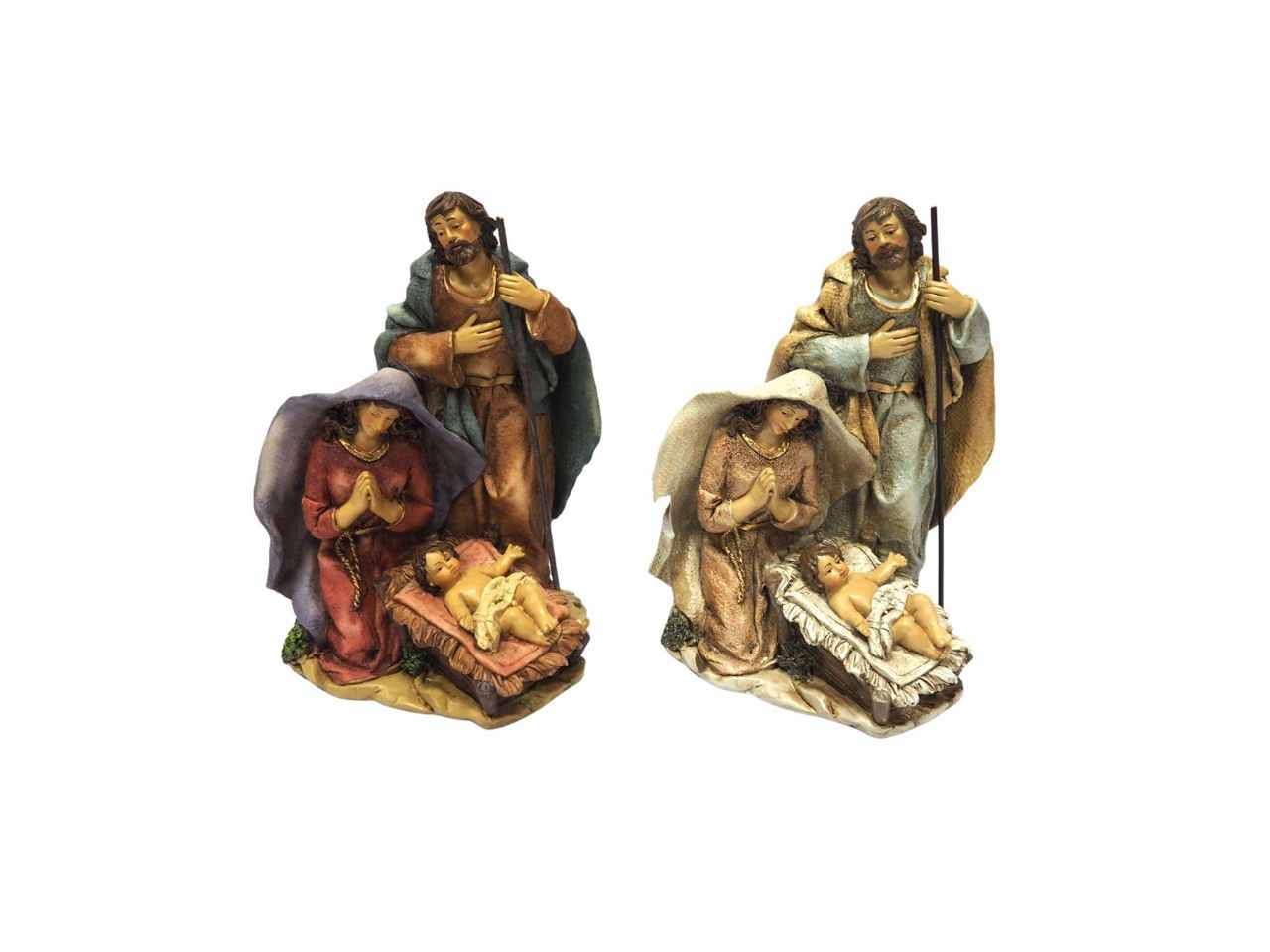 Nativita' unico su base 20,5x14,3x13cm veste t.tessuto 2col.