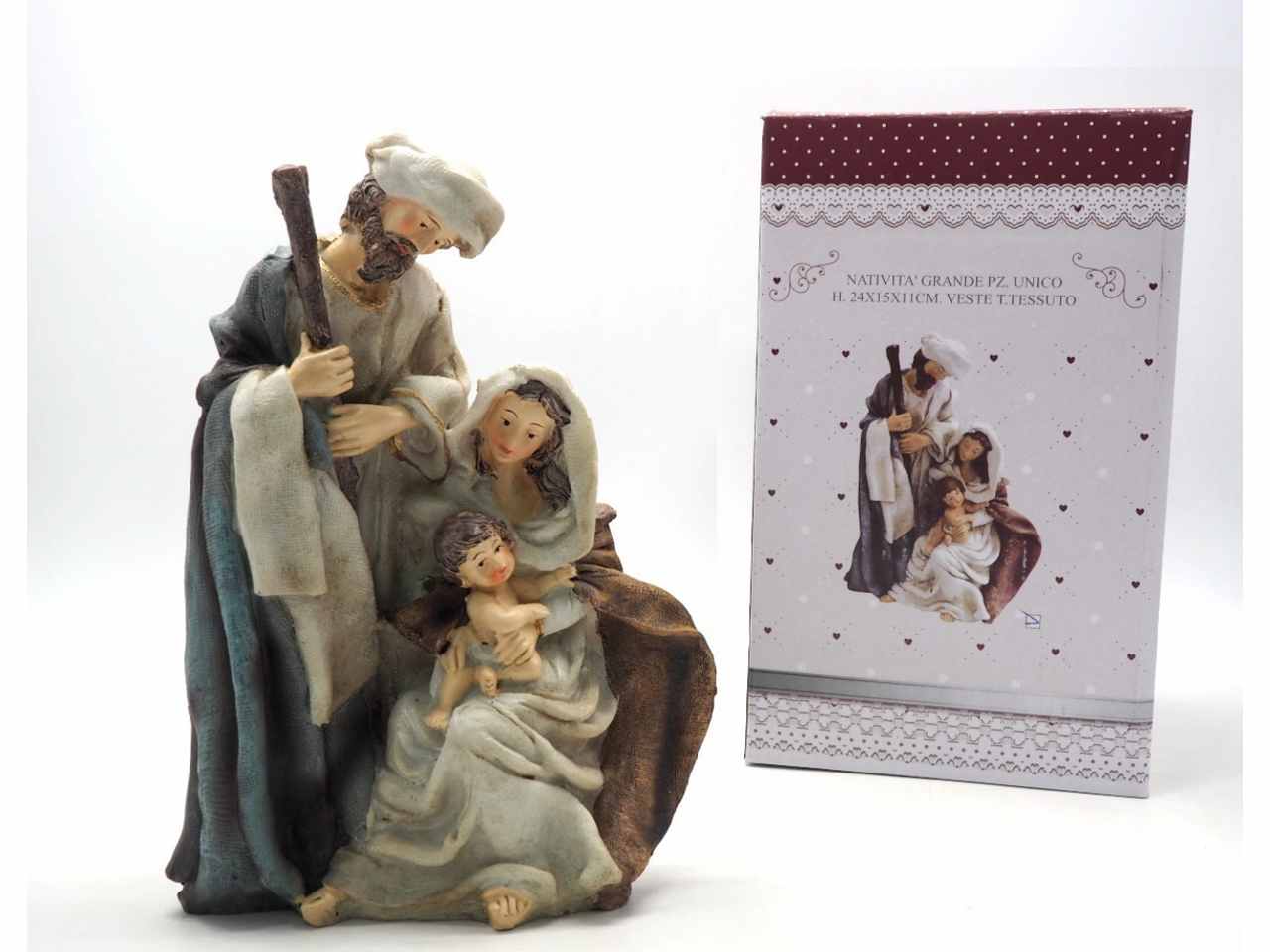Nativita' grande pezzi unico 24x15x11cm veste t.tessuto