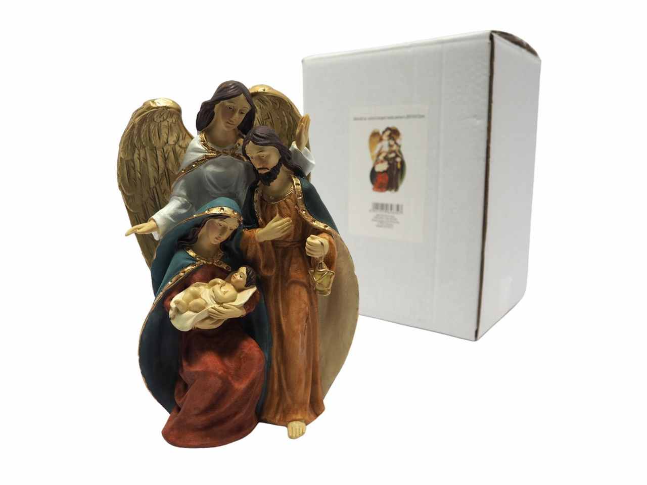 Nativita'  unico c/angelo veste panna 26x16x12cm