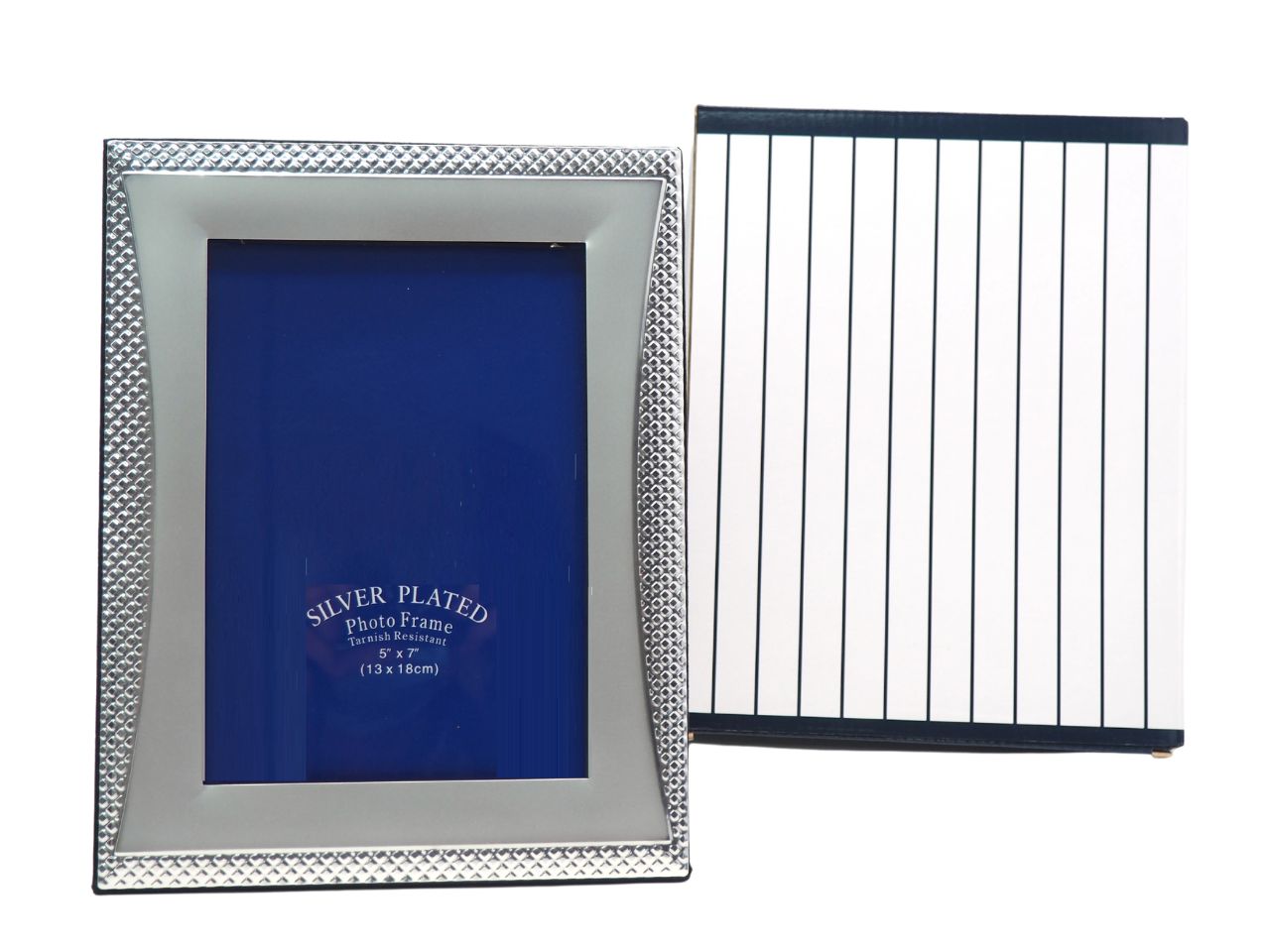 Cornice con placca in alluminio h.22,5x17,3cm interno 13x18cm decorazione geometrica