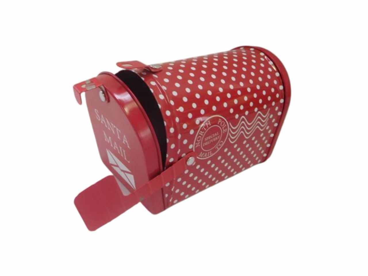 Cassettina della posta 9,5x13,3x8cm 'santa mail' rossa/bianca