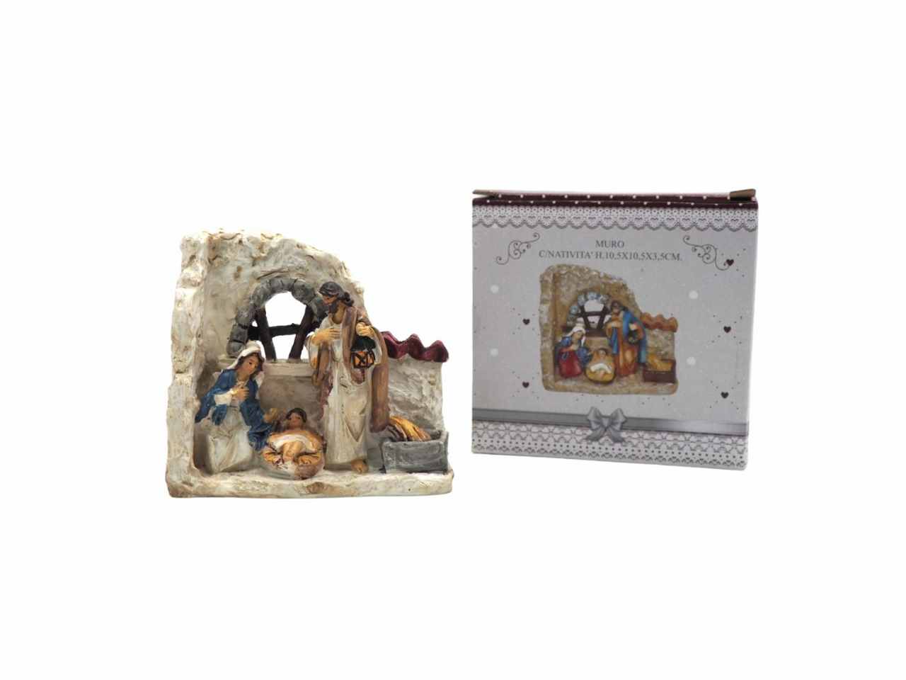 Muro con nativita' h.10,5x10,5x3,5cm