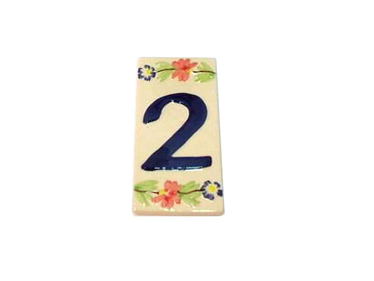 Numero 2 fuori porta rett.h.14,5x6,8cm