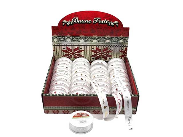 Nastro merry christmas 2,5cmx2,7mt