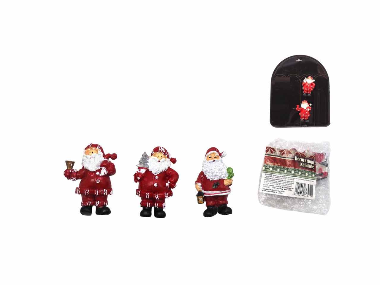 Calamita babbo natale bianco/rosso 7,5cm 3ass.ti (4lavagne)
