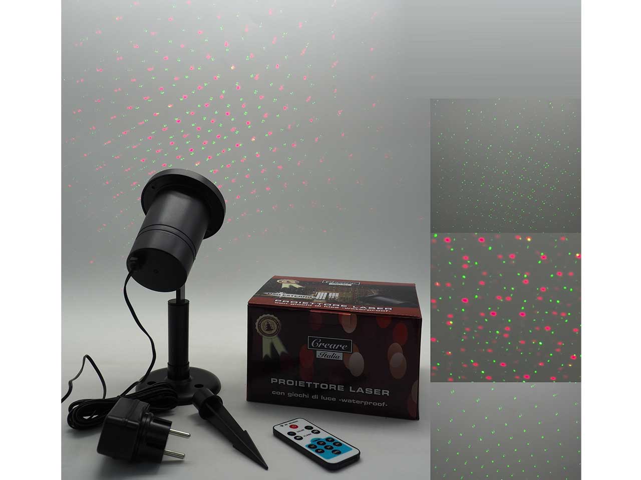 Proiettore con luce laser per uso esterno con supporto