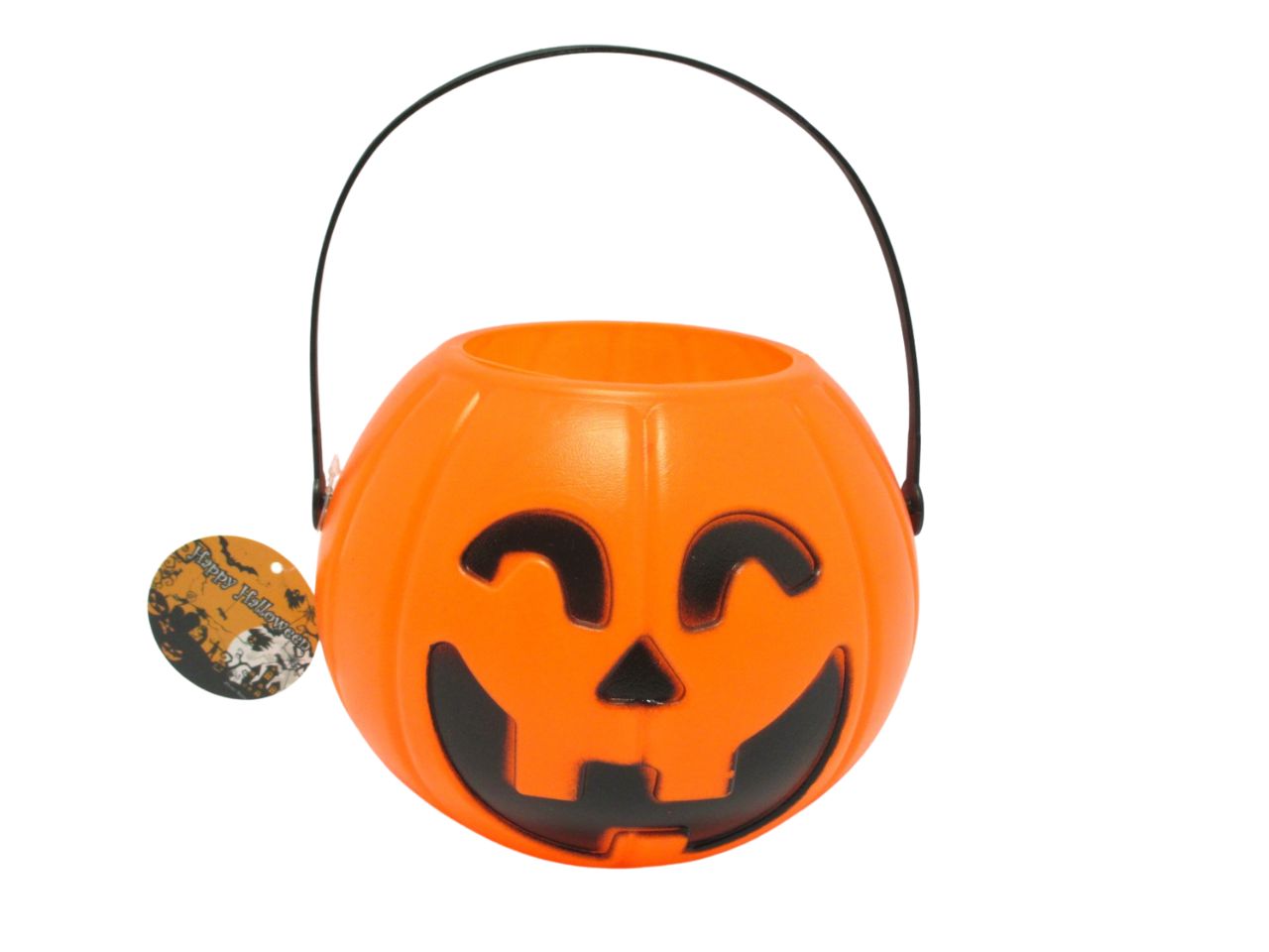 Zucca halloween di plastica h.14xdiam.16cm