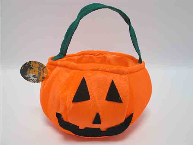 Cestino di stoffa a forma di zucca h.15x13cm
