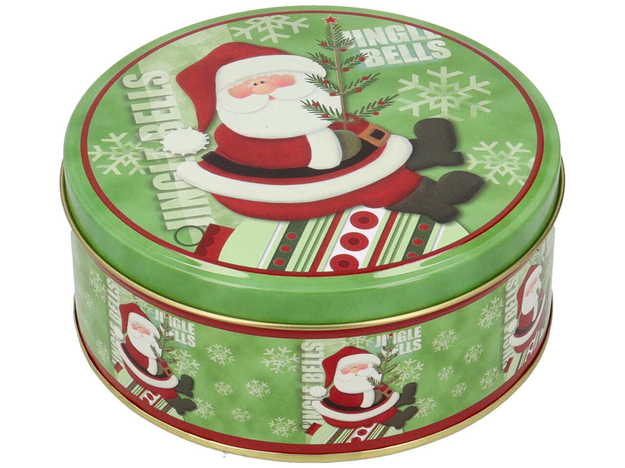 Scatole in latta misura h.9,5xd.20cm con decori natalizi - la confezione comprende 3 scatole