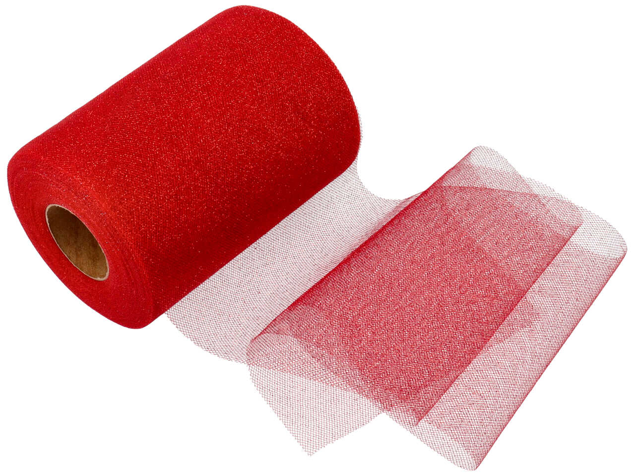 Rotolo tulle glitt.15,5x50mt rosso glitter125rs