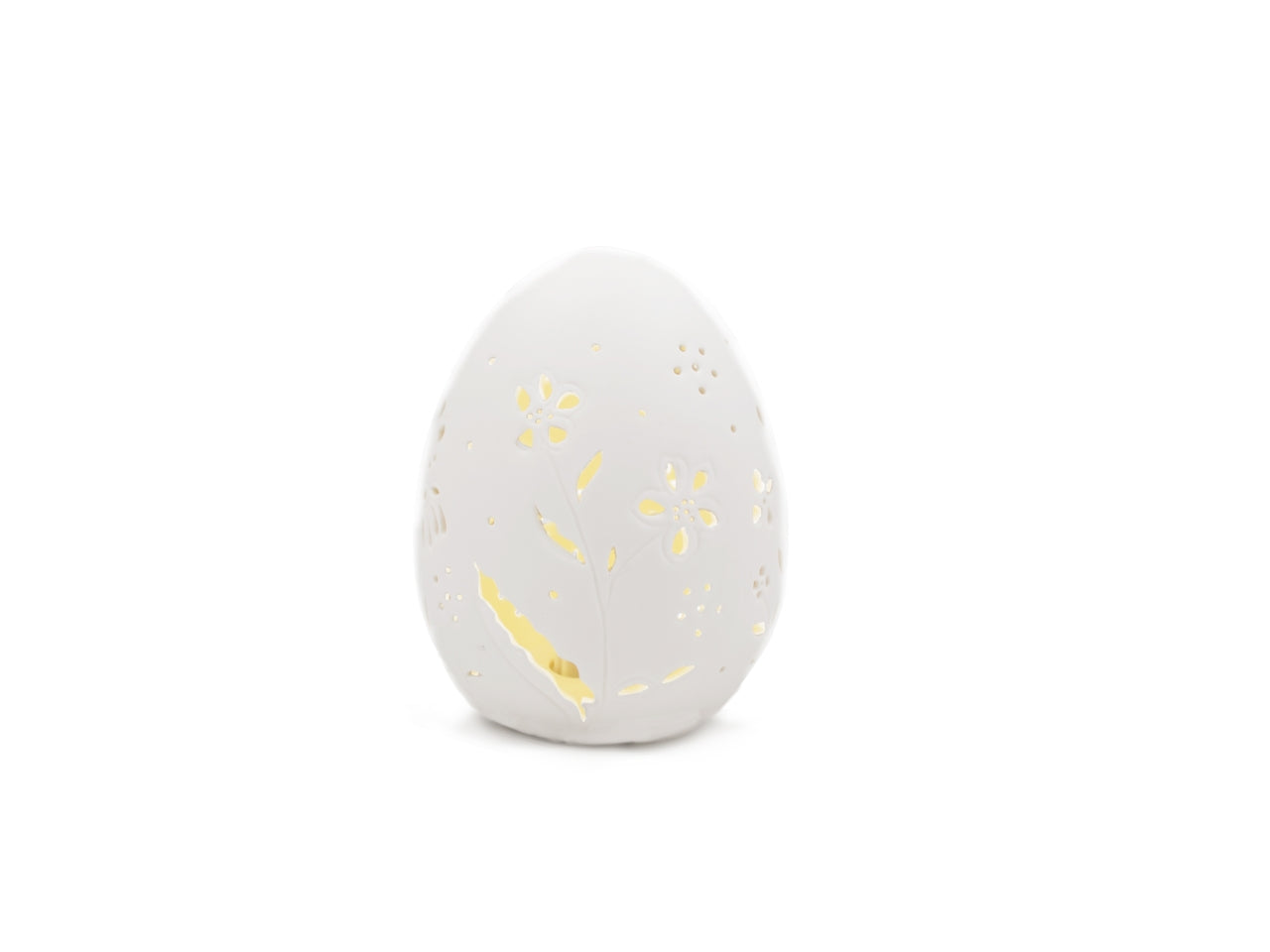 Lampada da tavolo a forma di uovo in resina bianco, ideale per bomboniera 12x14 cm- Sud Import