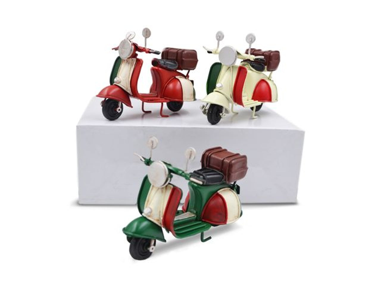 Modellino decorativo simil Vespa vintage in metallo 3 colori assortiti - Sud Import