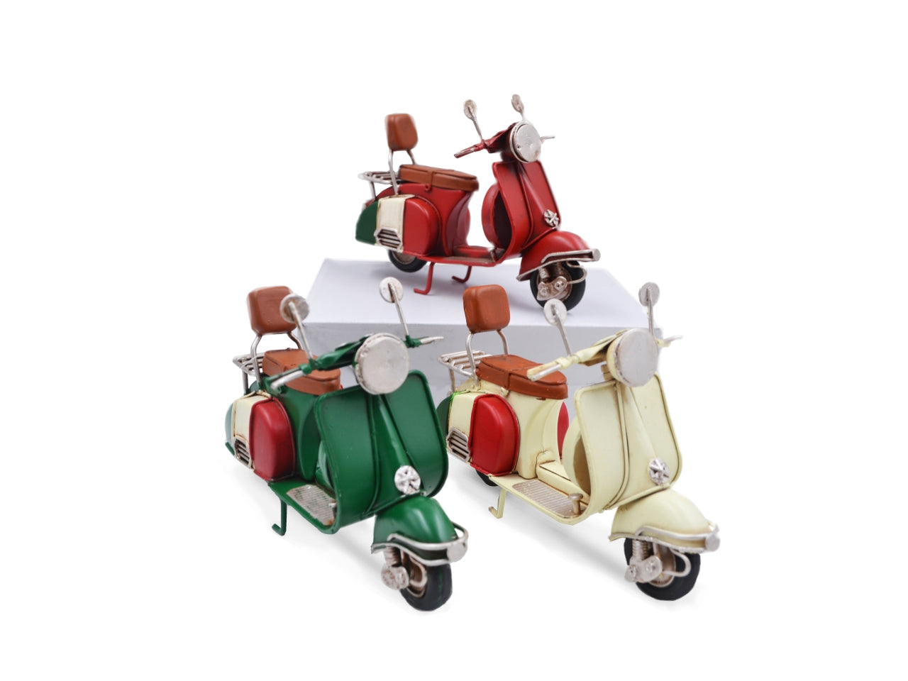 Modellino decorativo simil Vespa vintage in metallo 3 colori assortiti - Sud Import