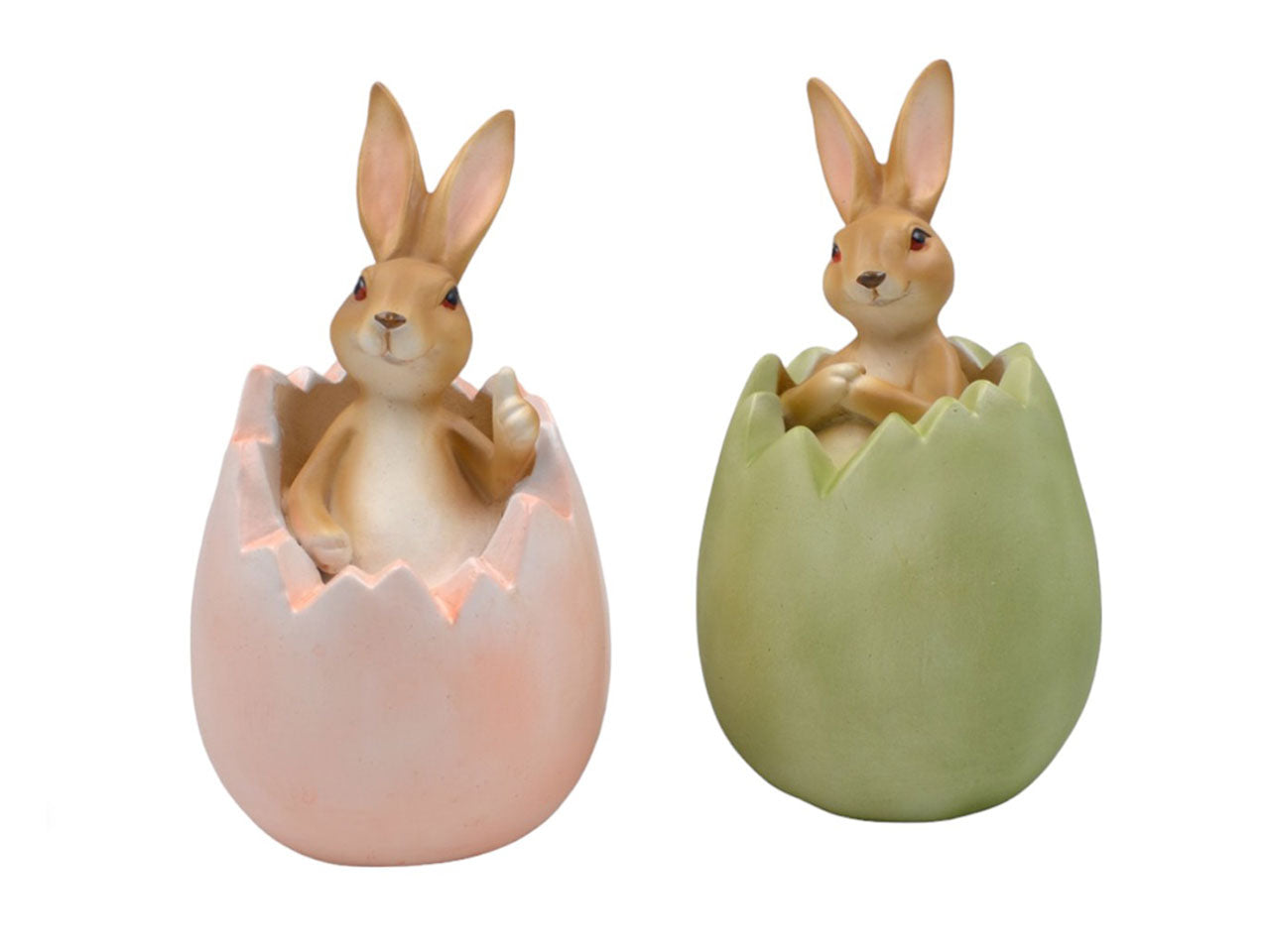 Coniglio resina uovo 17cm