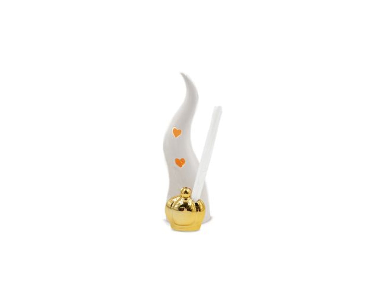Cornetto di porcellana bianco con luce 15cm