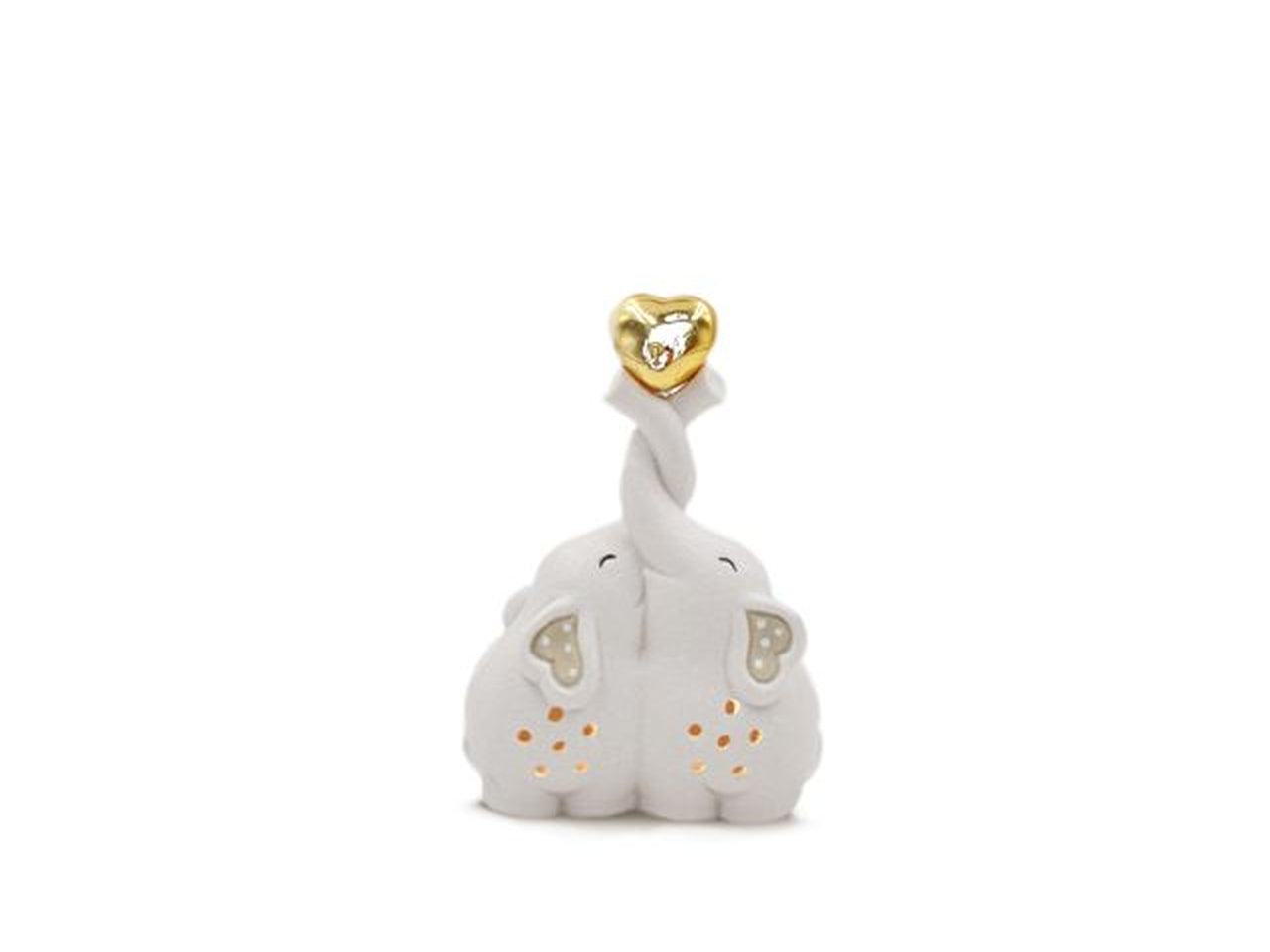 Diffusore diffusore ambiente bastoncini coppia di elefanti resina bianca con luce 9x13 cm - Sud Import