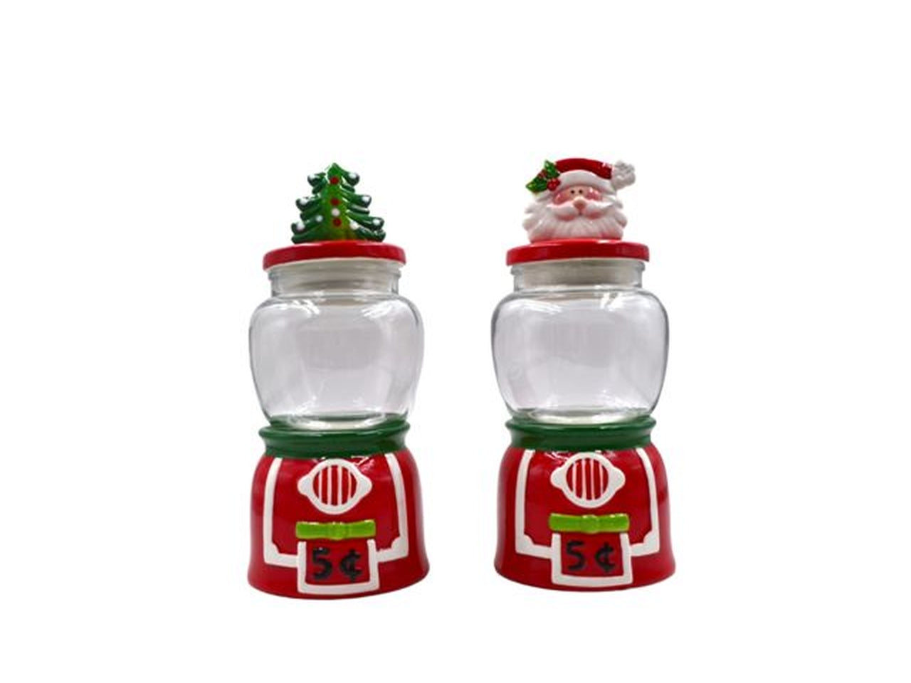 Vaso in vetro-ceramica con soggetti natalizi 25cm