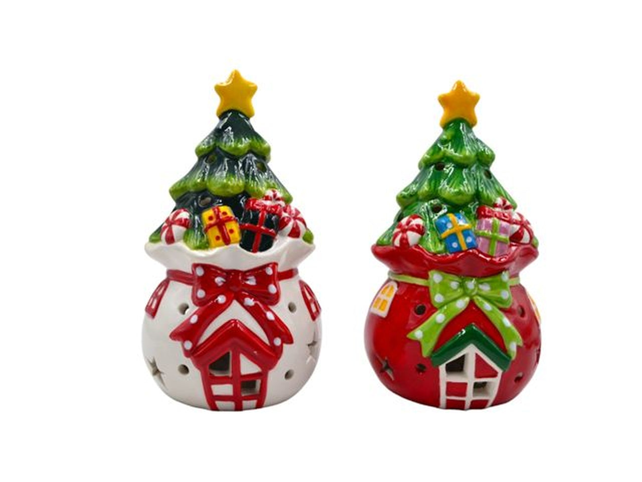 Albero natalizio in ceramica con luce