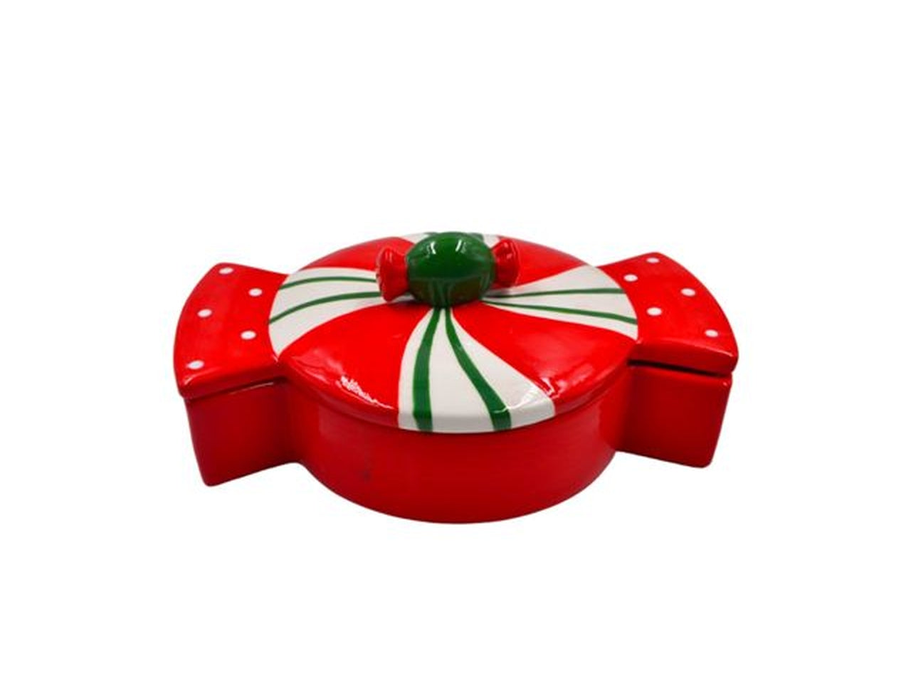 Contenitore natalizio in ceramica caramella