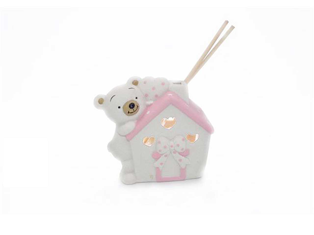 Casetta ceramica luce rosa 21012r