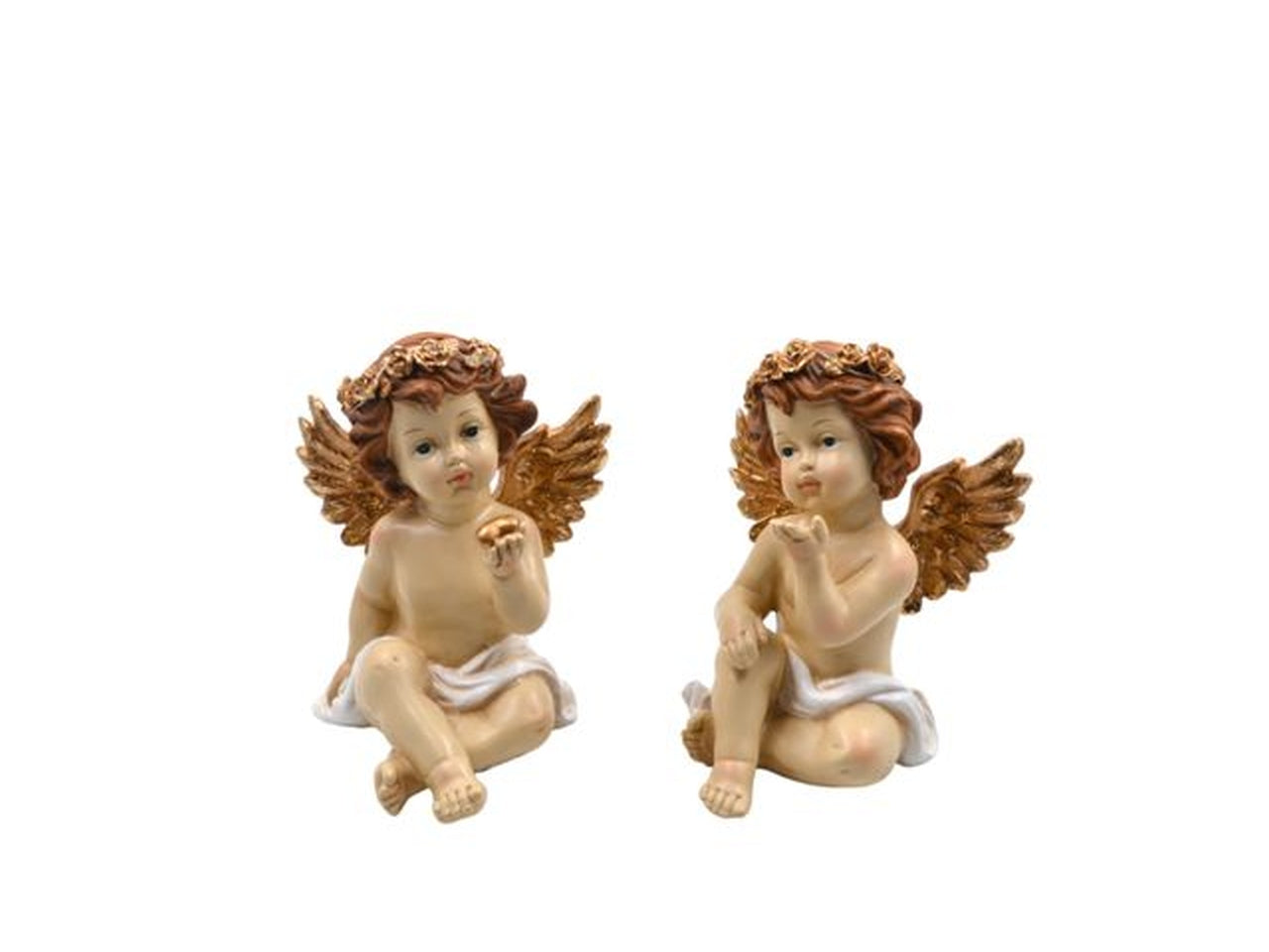 Angelo in resina con luce 18cm