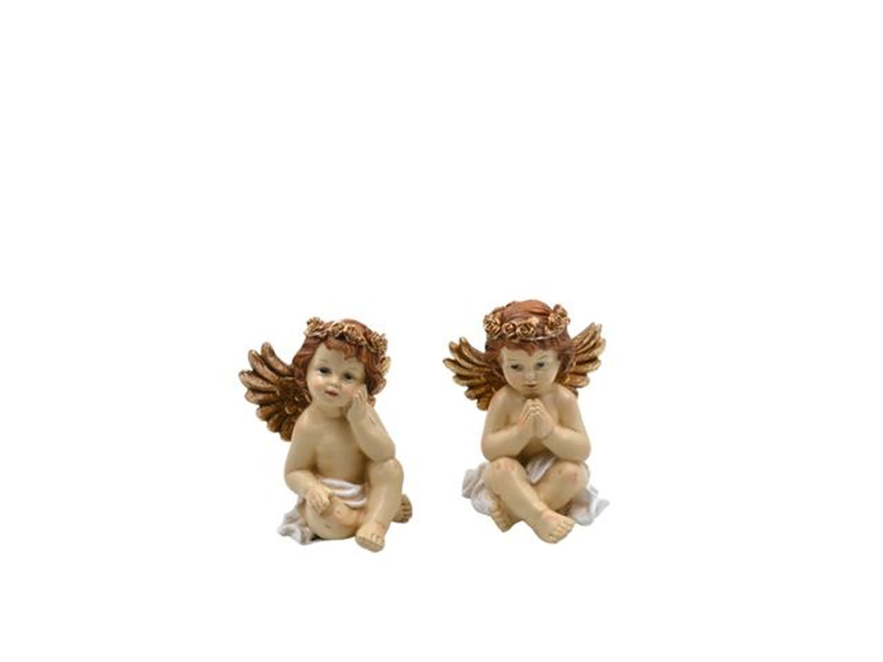 Angelo in resina con luce 14cm