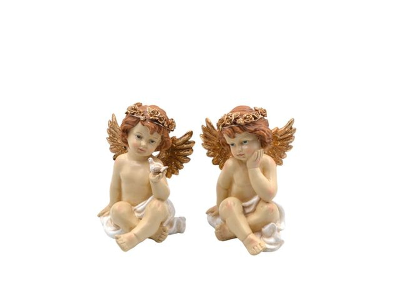 Angelo in resina con luce 18cm