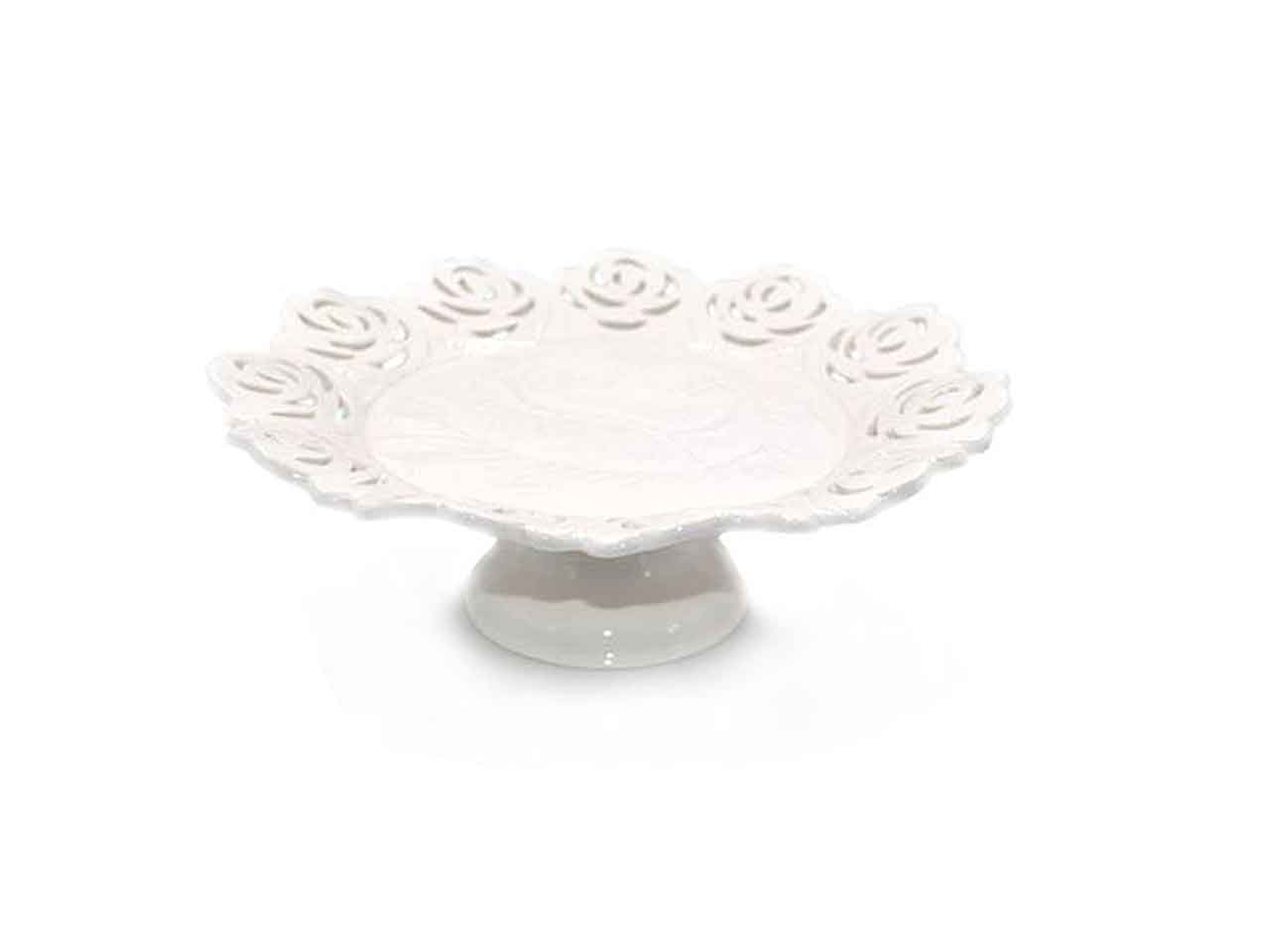 Alzatina in ceramica con bordo rose