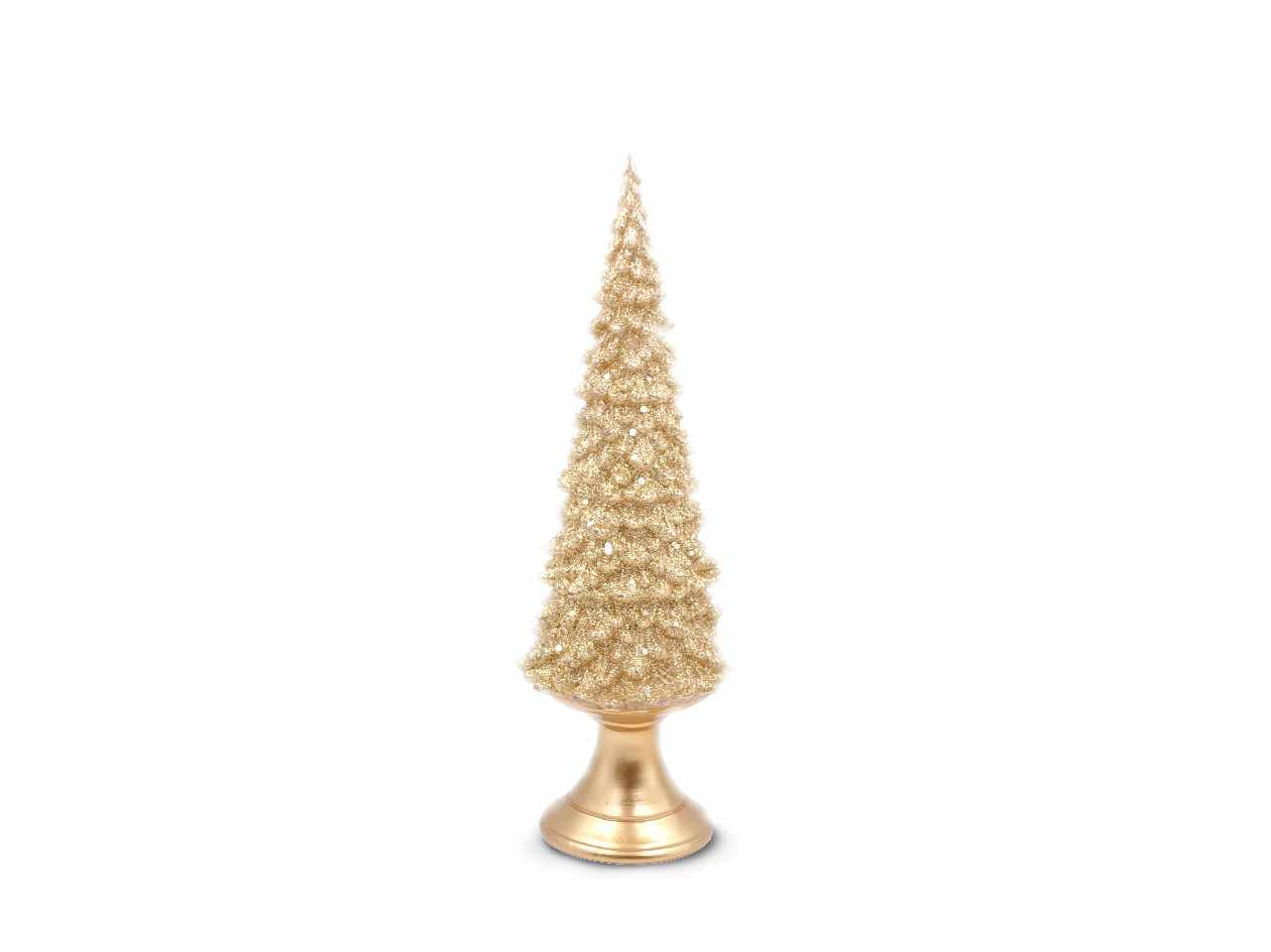 Albero natalizio in resina dorato opaca 28 cm - Sud Import