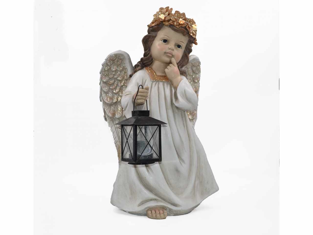 Angelo in resina luce 43cm
